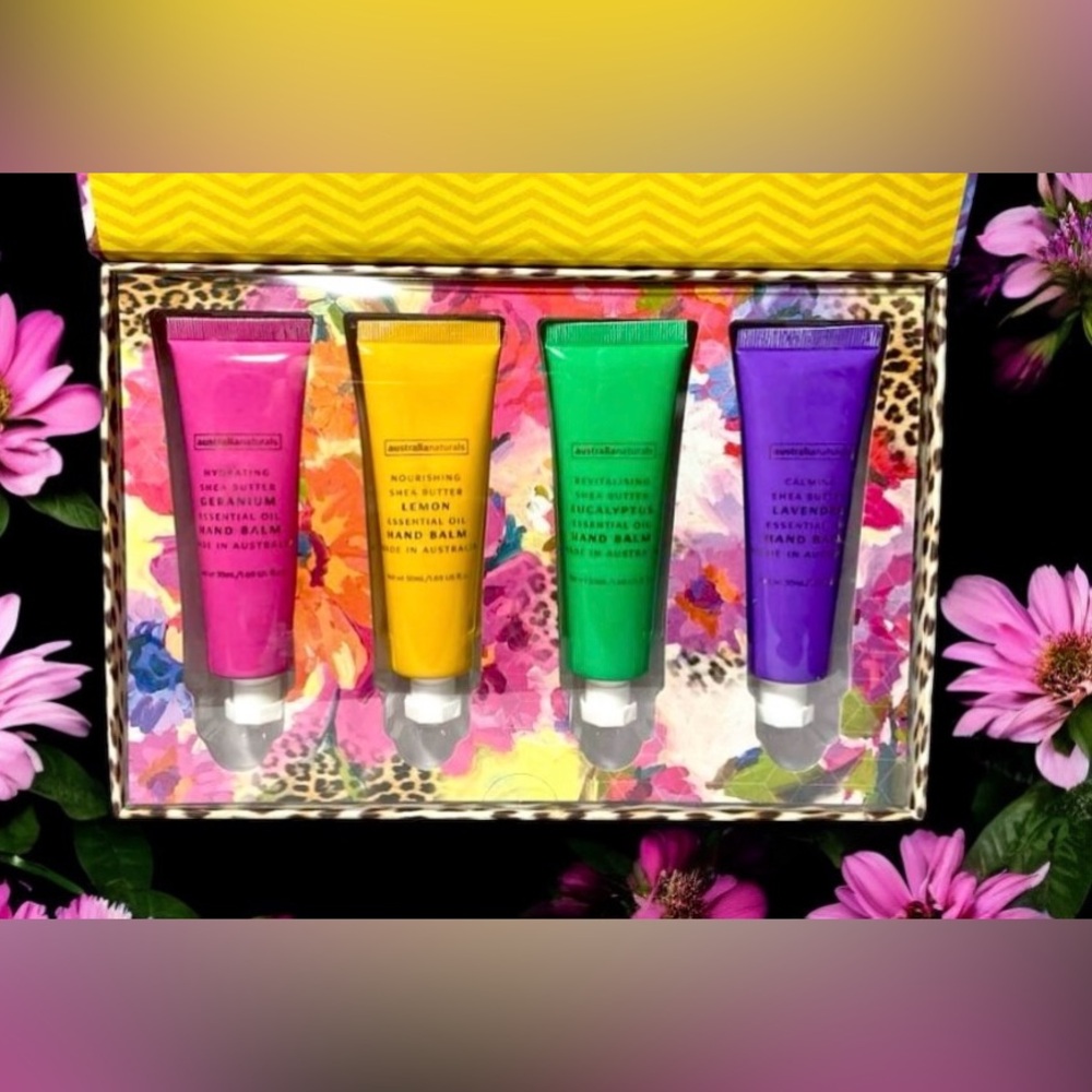 AUSTRALIAN NATURALS JOYFUL & BEAUTIFUL ESSENTIAL OIL HAND CREAMS 4 X 1.69OZ NIB!